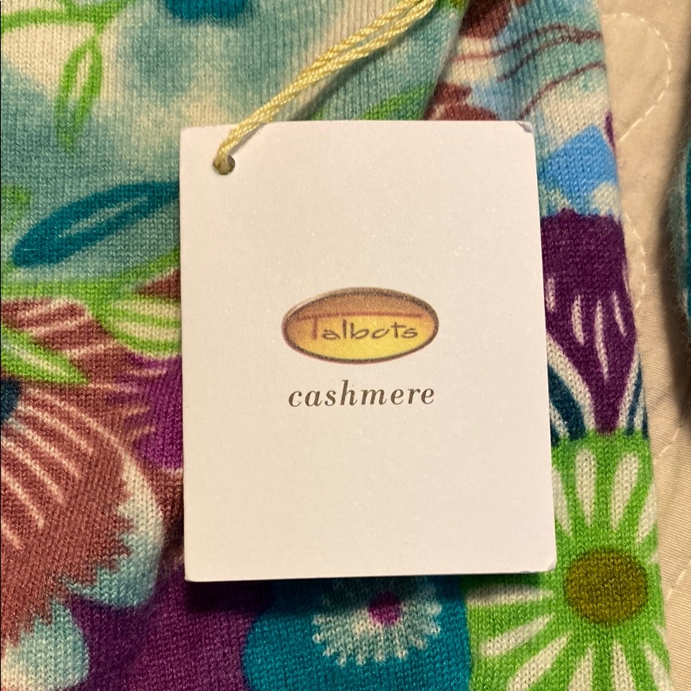 Talbots Cashmere Floral Sweater size M - Picture 3 of 8